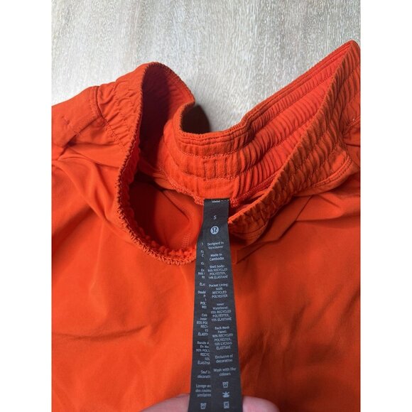 Lululemon Men's Pace Breaker Linerless Short 7" - Solar Orange Size Small - Picture 3 of 5